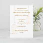 RUSTIC BIRDCAGE WHITE GOLD CHALKBOARD WEDING KAART (Staand voorkant)