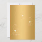 RUSTIC BIRDCAGE WHITE NAVY GOLD STRIPE 2 WEDING KAART (Achterkant)
