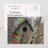 Rustic Birdhouse, adreswijziging Aankondigingskaart (Voorkant / Achterkant)