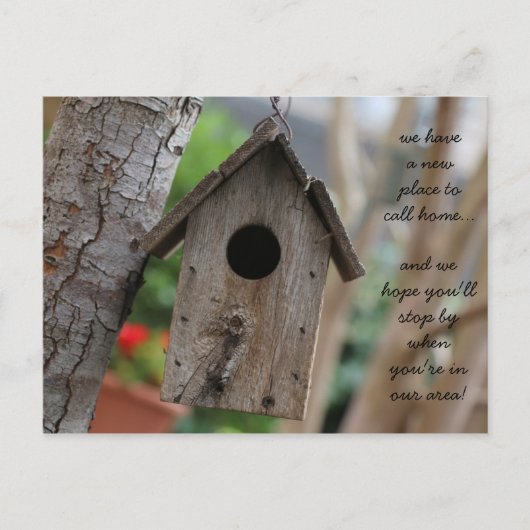 Rustic Birdhouse, adreswijziging Aankondigingskaart (Voorkant)