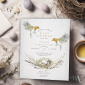 Rustic Birds Nest Waterverf Couple's Baby shower Kaart