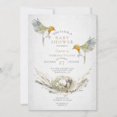 Rustic Birds Nest Waterverf Couple's Baby shower Kaart (Voorkant)