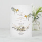 Rustic Birds Nest Waterverf Couple's Baby shower Kaart (Staand voorkant)