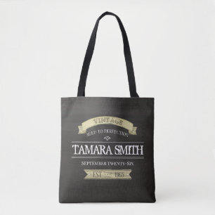 Rustic Birthday Custom Whimsical Retro Fun Tote Bag