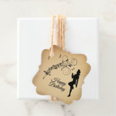 Rustic Birthday Dancer en Muzieknoten Bedankjes Labels (In situ)