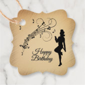Rustic Birthday Dancer en Muzieknoten Bedankjes Labels (Voorkant)