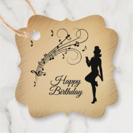 Rustic Birthday Dancer en Muzieknoten Bedankjes Labels