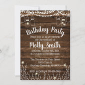 Rustic Birthday Party Invitations - Backyard BBQ Kaart (Voorkant)