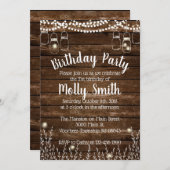 Rustic Birthday Party Invitations - Backyard BBQ Kaart (Voorkant / Achterkant)