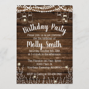 Rustic Birthday Party Invitations - Backyard BBQ Kaart