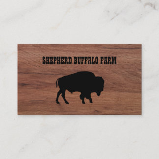 Rustic Bison Buffalo Service Wood Visitekaartje