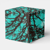 Rustic Black and Blue Evening Wedding Favor Box Bedankdoosjes (Achterkant)