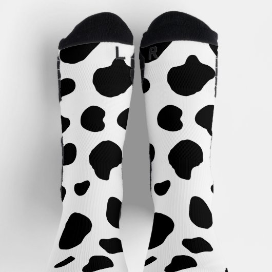 Rustic Black and White Holstein Koe Pattern Sokken (Top)