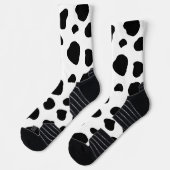 Rustic Black and White Holstein Koe Pattern Sokken (Links)