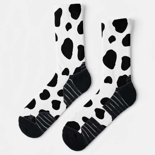 Rustic Black and White Holstein Koe Pattern Sokken (Links)