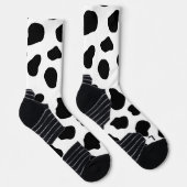 Rustic Black and White Holstein Koe Pattern Sokken (Rechts)