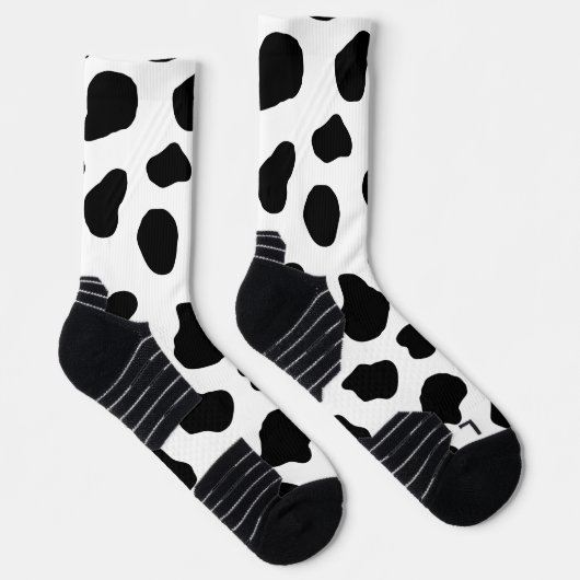 Rustic Black and White Holstein Koe Pattern Sokken (Rechts)