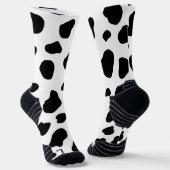 Rustic Black and White Holstein Koe Pattern Sokken (Gebogen)