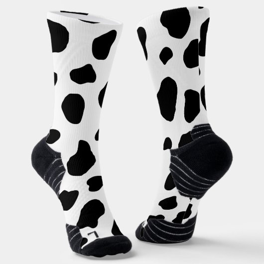 Rustic Black and White Holstein Koe Pattern Sokken (Gebogen)