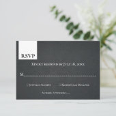 Rustic Black and White Monogram Modern Wedding RSVP Kaartje (Staand voorkant)