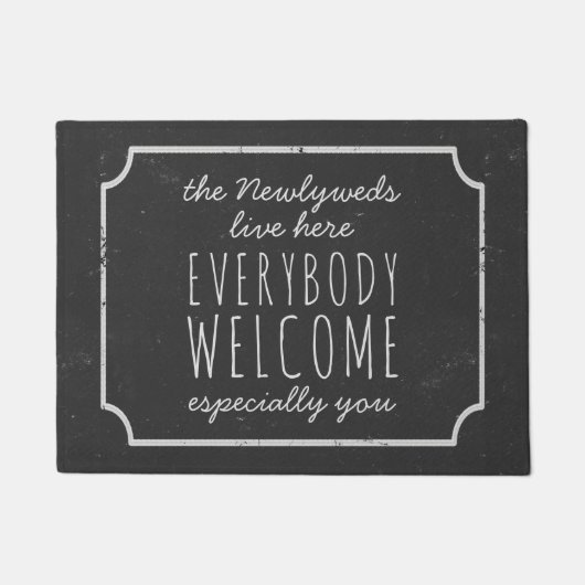 Rustic Black and White: Welkom Doormat Deurmat (Voorkant)