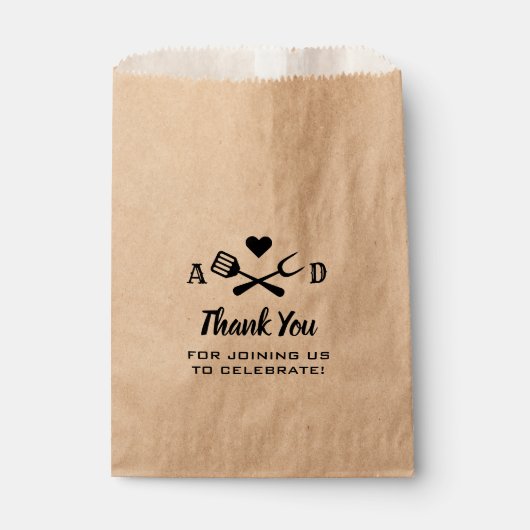 Rustic Black BBQ Wedding Bedankt Bedankzakje (Voorkant)