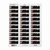 Rustic Black Blush Waterverf Roos Gold Floral Etiket (Full Sheet)