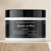 Rustic black body butter or cosmetics jar label waterfles etiket