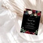 Rustic Black Botanical Sweet 16 Birthday Party Kaart<br><div class="desc">Deze bijtende zwarte botanische zoete uitnodiging van 16 verjaardagsfeestjes is perfect voor een klassieke verjaardag. Het ontwerp is voorzien van bruine,  rode,  marineuze,  blauwe en zwarte stralende en grijze handbeschilderde bloemen in een zwarte achtergrond,  die de natuurlijke schoonheid inspireren.</div>