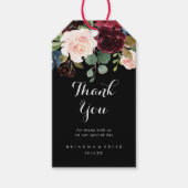 Rustic Black Botanical Wedding Bedankt Cadeaulabel (Voorkant)
