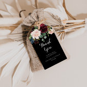 Rustic Black Botanical Wedding Bedankt Cadeaulabel