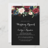 Rustic Black Botanical Wedding Brunch Kaart (Voorkant)