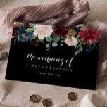 Rustic Black Botanical Wedding Gastenboek<br><div class="desc">Dit netelige zwarte botanische trouwgastenboek is perfect voor een rustige bruiloft. Het ontwerp is voorzien van bruine, rode, marineuze, blauwe en zwarte stralende en grijze handbeschilderde bloemen in een zwarte achtergrond, die de natuurlijke schoonheid inspireren. Pas het deksel en de wervelkolom aan om de namen van de bruid en de...</div>