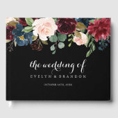Rustic Black Botanical Wedding Gastenboek (Voorkant)