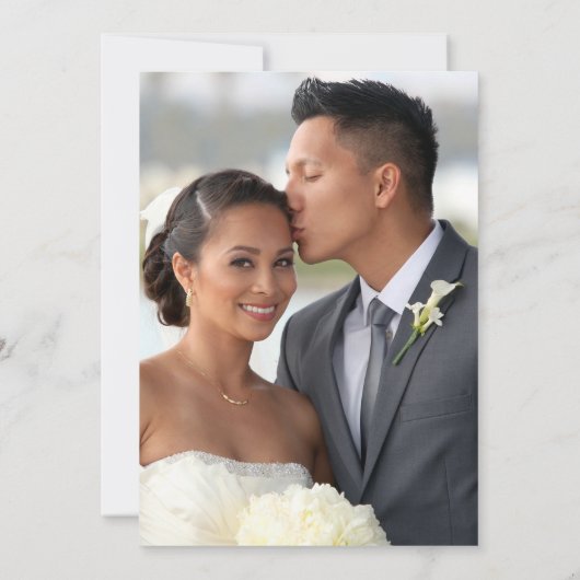 Rustic Black Botanical Wedding Kaart (Achterkant)