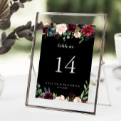 Rustic Black Botanical Wedding Kaart
