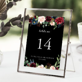 Rustic Black Botanical Wedding Kaart