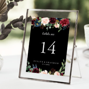 Rustic Black Botanical Wedding Kaart