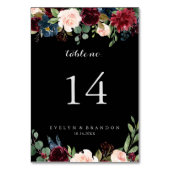 Rustic Black Botanical Wedding Kaart (Voorkant)