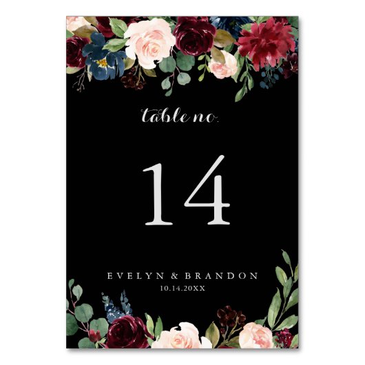 Rustic Black Botanical Wedding Kaart (Voorkant)