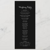Rustic Black Botanical Wedding Program Programmakaart (Achterkant)
