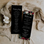 Rustic Black Botanical Wedding Program Programmakaart<br><div class="desc">Dit bijtende zwarte botanische trouwprogramma is perfect voor een klassieke bruiloft. Het ontwerp is voorzien van bruine,  rode,  marineuze,  blauwe en zwarte stralende en grijze handbeschilderde bloemen in een zwarte achtergrond,  die de natuurlijke schoonheid inspireren.</div>