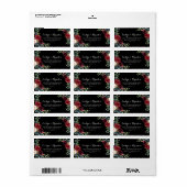 Rustic Black Botanical Wedding RSVP-adreslabel Etiket (Full Sheet)