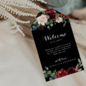 Rustic Black Botanical Wedding Welcome Cadeaulabel