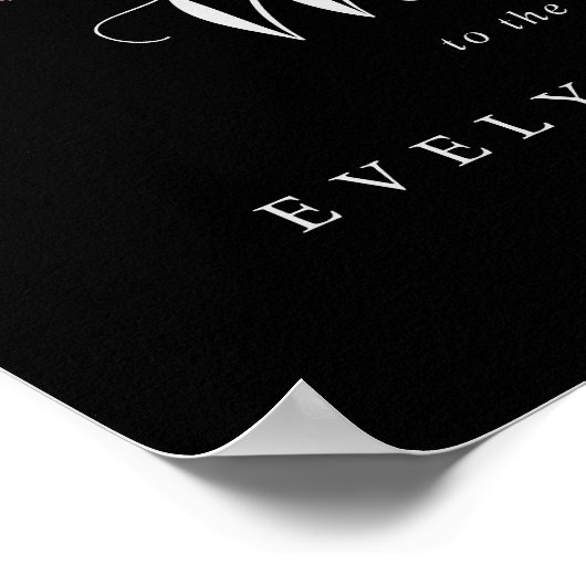 Rustic Black Botanical Wedding Welcome Sign Poster (Hoek)