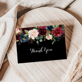 Rustic Black botanische flatbruilding Bedankkaart