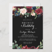 Rustic Black Brunch en Bubble Vrijgezellenfeest Kaart (Voorkant)