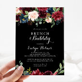 Rustic Black Brunch en Bubble Vrijgezellenfeest Kaart