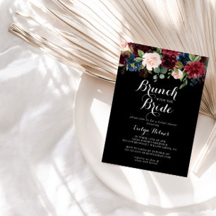 Rustic Black Brunch met bride Shower Kaart