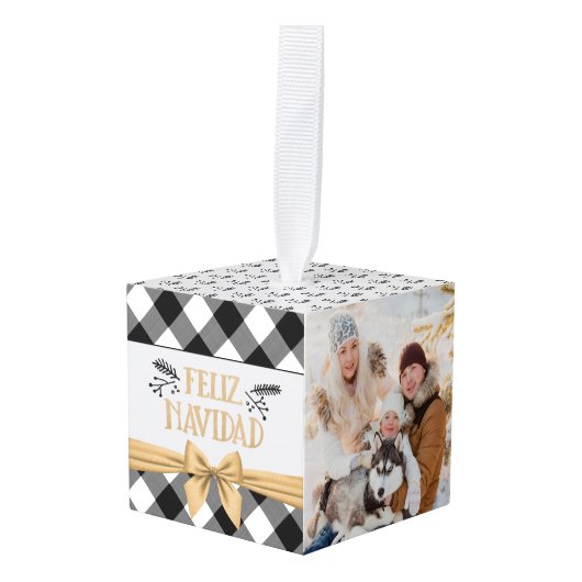 Rustic Black Buffalo Pset FELIZ NAVIDAD 2 foto Decoratie (Voorkant hoekig)